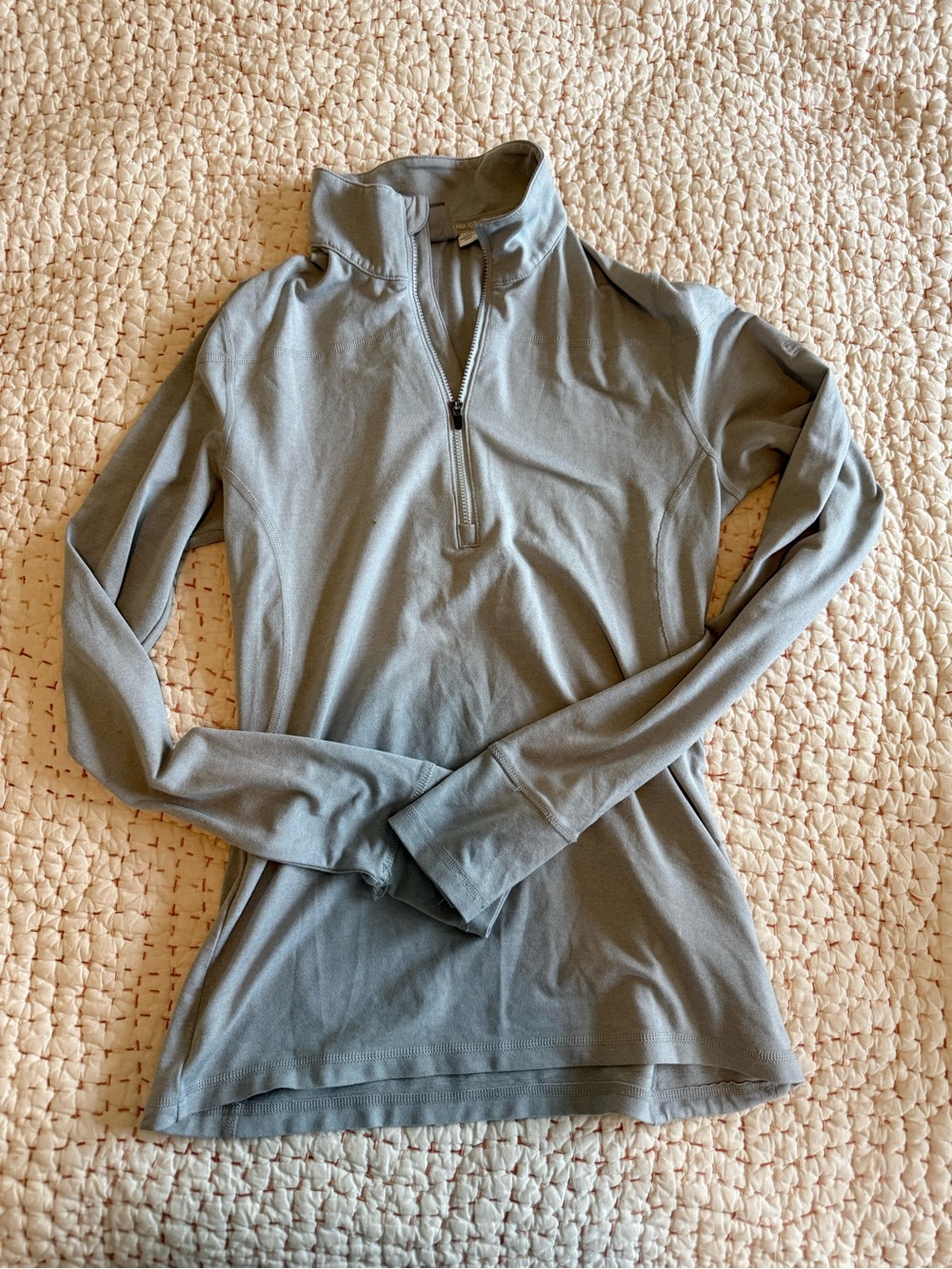 Puma Women’s Light Gray Quarter-Zip Long Sleeve Top